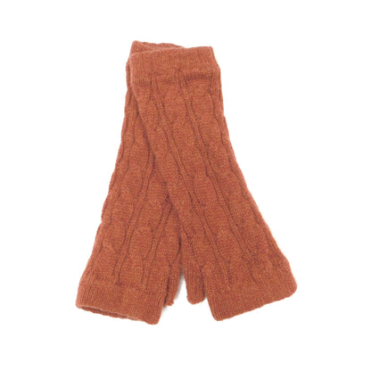 Ladies Pure Cashmere Cable Wristwarmers Longer style with separate thumb - Hand-crafted in Hawick, Scotland