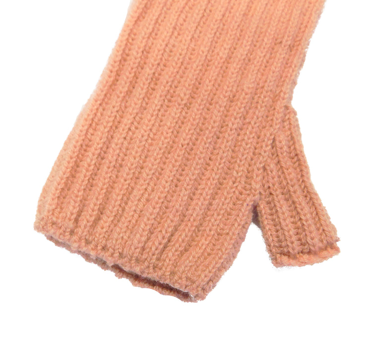 Ladies Pure Cashmere Ribbed Wristwarmers with separate thumb - Hand-crafted in Hawick, Scotland