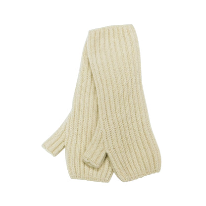 Ladies Pure Cashmere Ribbed Wristwarmers with separate thumb - Hand-crafted in Hawick, Scotland