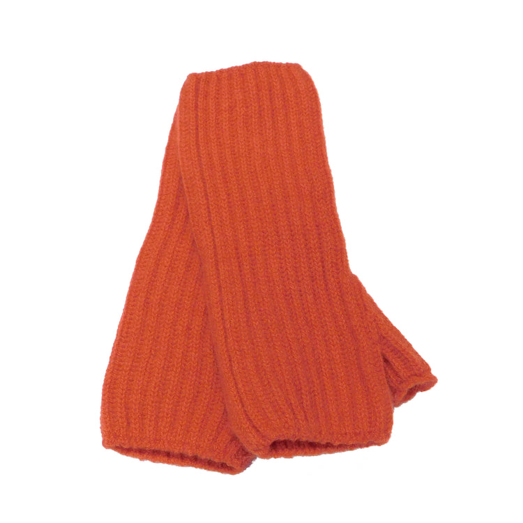 Ladies Pure Cashmere Ribbed Wristwarmers with separate thumb - Hand-crafted in Hawick, Scotland