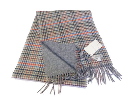 Écharpe tissée classique en cachemire pur réversible - Contrôle contrasté et uni - Fabriqué à Elgin, en Écosse