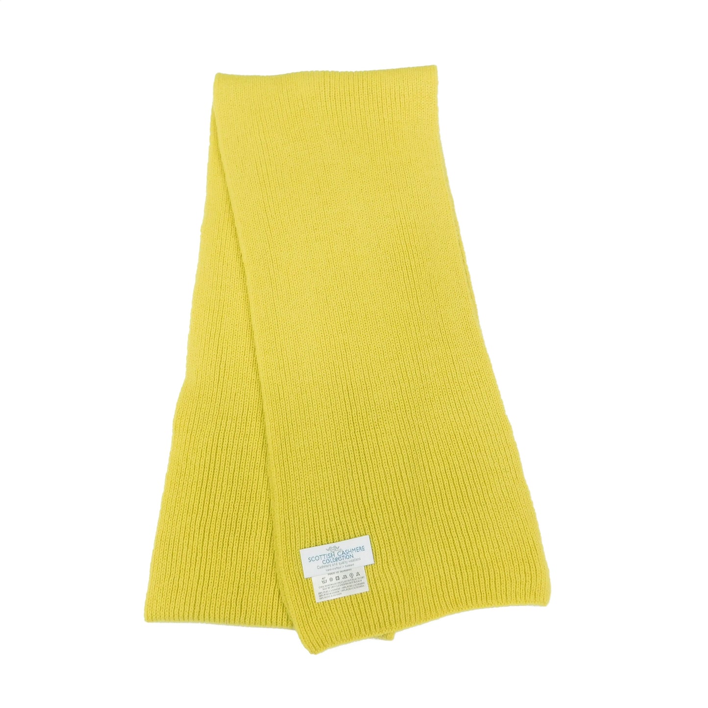 Écharpe en pur cachemire à côtes étroites - Tricotée à la main par nos soins à Hawick, en Écosse