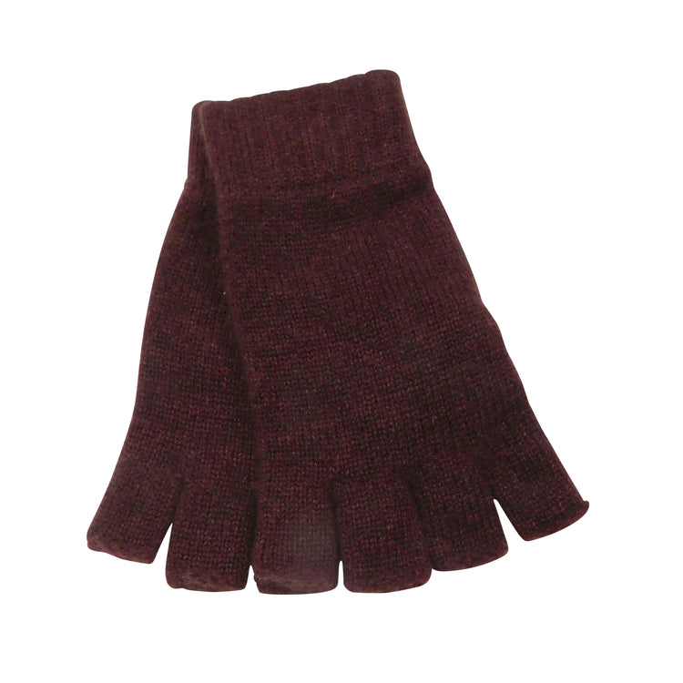 Ladies Pure Cashmere Fingerless Gloves with Keystone Thumb  - Reds, Oranges, and Neutrals - Handcrafted in Hawick, Scotland