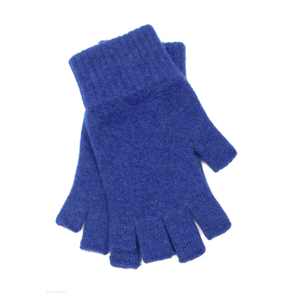 Gants sans doigts en pur cachemire pour femmes - Bleus, gris, noirs et violets - Fabriqués à la main à Hawick, en Écosse