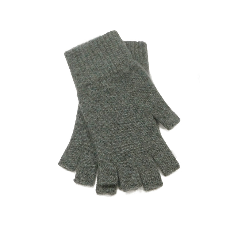 Ladies Pure Cashmere Fingerless Gloves Blues, Purples, Lilacs and Browns  - Handcrafted in Hawick, Scotland