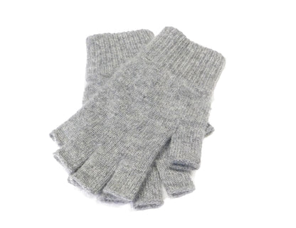 Ladies Pure Cashmere Fingerless Gloves — Ribbed Cuff | Handcrafted in Hawick | One Size