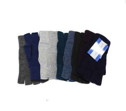 Mens Pure Cashmere Fingerless Gloves - Handcrafted in Hawick, Scotland