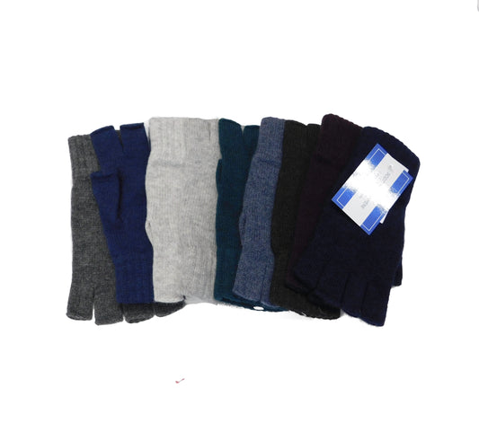 Mens Pure Cashmere Fingerless Gloves - Handcrafted in Hawick, Scotland