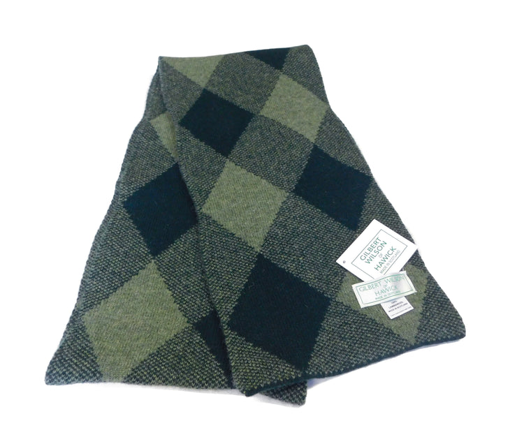 Argyle Diamond Pure Lambswool Scarf - Handcrafted in Hawick, Scotland