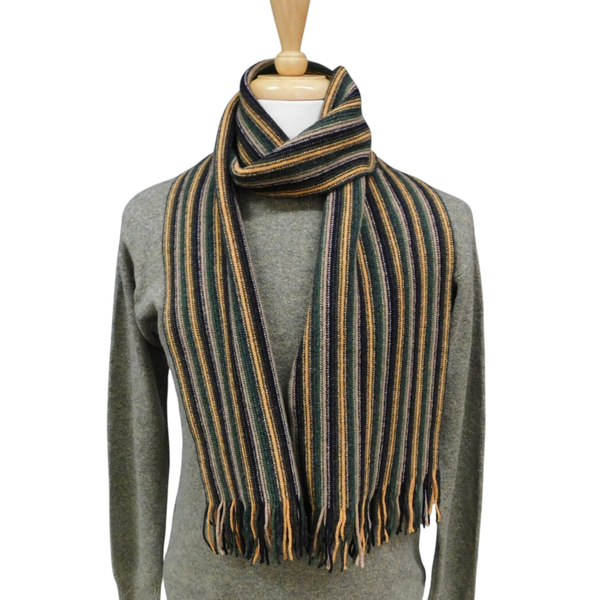 Lambswool Striped Scarf — Hand-Crafted in Hawick | Warp-Knitted