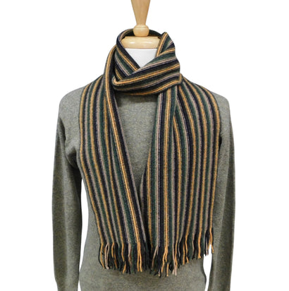 Lambswool Striped Scarf — Hand-Crafted in Hawick | Warp-Knitted