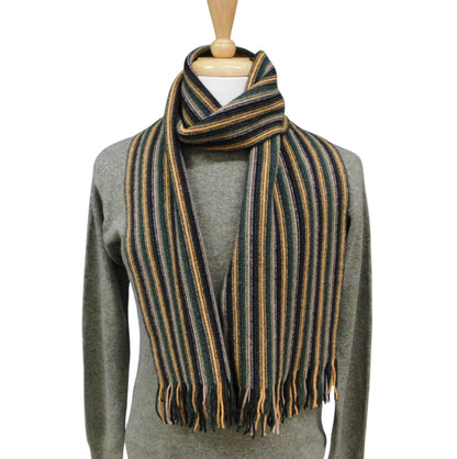 Lambswool Striped Scarf — Hand-Crafted in Hawick | Warp-Knitted