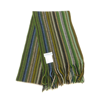 Écharpe à rayures, rayures multicolores en laine d'agneau - Tricoté chaîne à Hawick, en Écosse