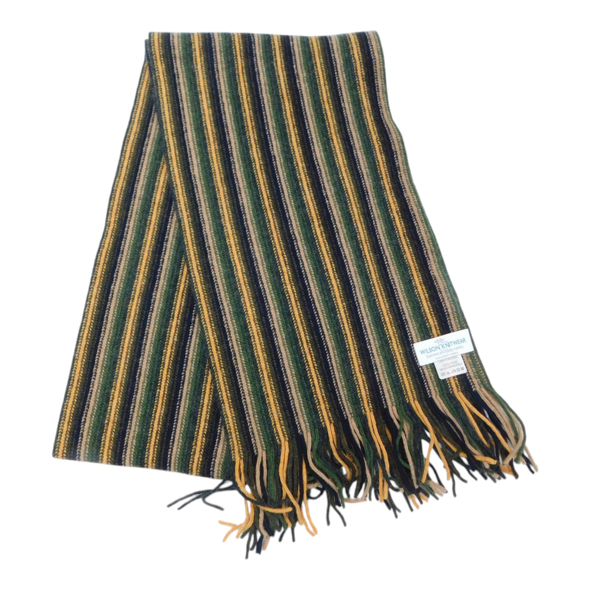 Lambswool Striped Scarf — Hand-Crafted in Hawick | Warp-Knitted