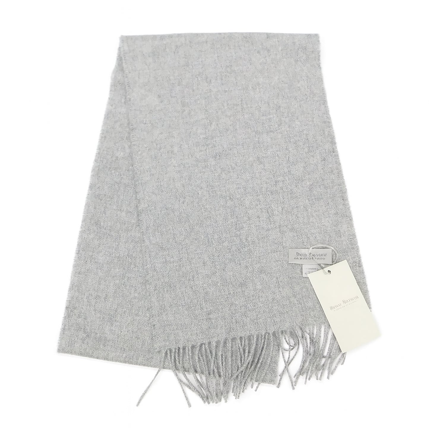 Pure Cashmere Unisex Woven Scarf – Light Grey | Handcrafted in Scotland