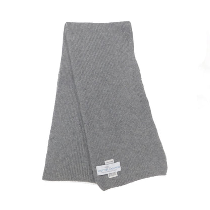 Pure Cashmere Narrow Rib Scarf — Unisex | Handcrafted in Hawick | Black, Greys and Blues