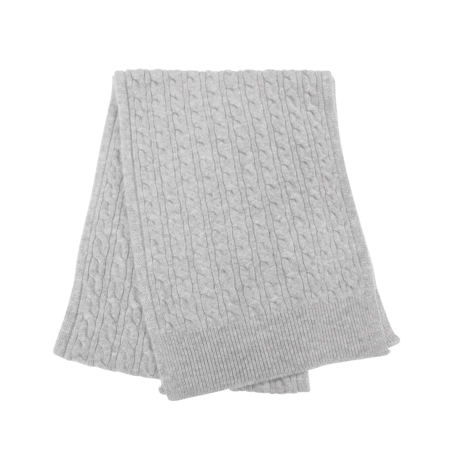 Pure Cashmere Cable Knit Scarf — Unisex | Handcrafted in Hawick