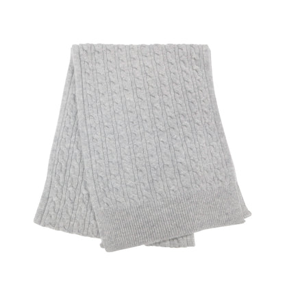 Pure Cashmere Cable Knit Scarf — Unisex | Handcrafted in Hawick