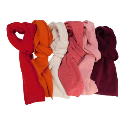 Pure Cashmere Narrow Rib Scarf — Unisex | Handcrafted in Hawick