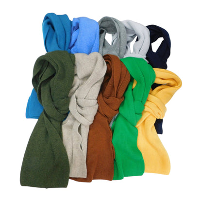 Pure Cashmere Narrow Rib Scarf — Unisex | Handcrafted in Hawick