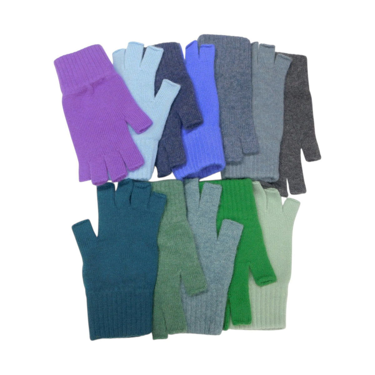 Ladies Pure Cashmere Fingerless Gloves — Ribbed Cuff | Handcrafted in Hawick | One Size