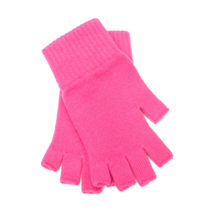 Ladies Pure Cashmere Fingerless Gloves - Reds, Pinks and Lilacs - Handcrafted in Hawick, Scotland