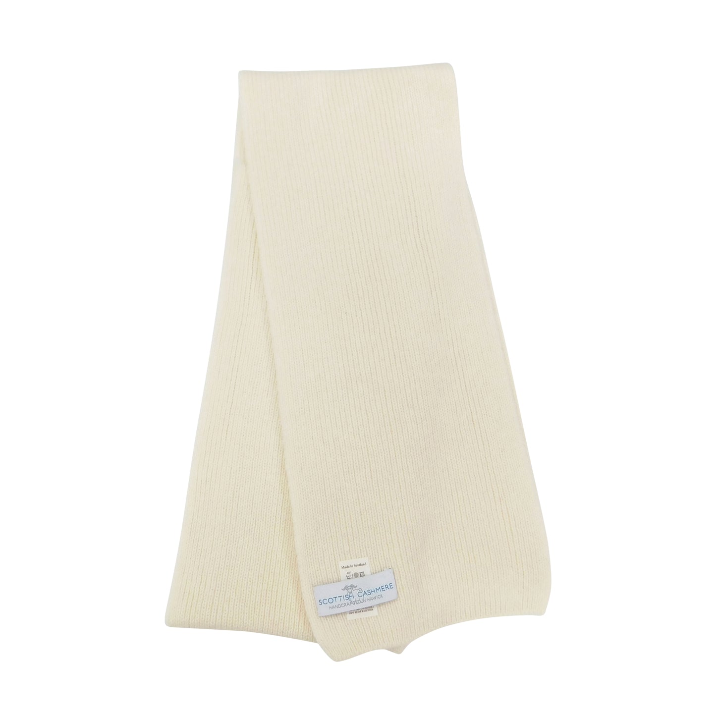 Pure Cashmere Narrow Rib Scarf — Unisex | Handcrafted in Hawick | Greens, Browns, Yellows and Neutrals