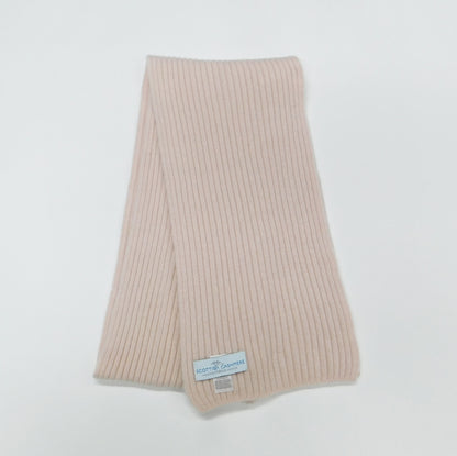 Pure Cashmere Ribbed Scarf - Reds, Pinks, Lilacs and Oranges - Handcrafted in Hawick, Scotland