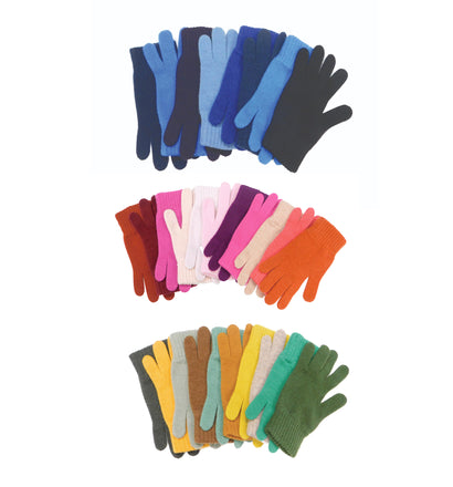 Ladies Pure Cashmere Gloves — Ribbed Cuff | Handcrafted in Hawick | Black, Greys, Blues and Purples