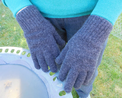Ladies Pure Cashmere Gloves - Black, Greys, Blues and Purples - Handcrafted in Hawick, Scotland
