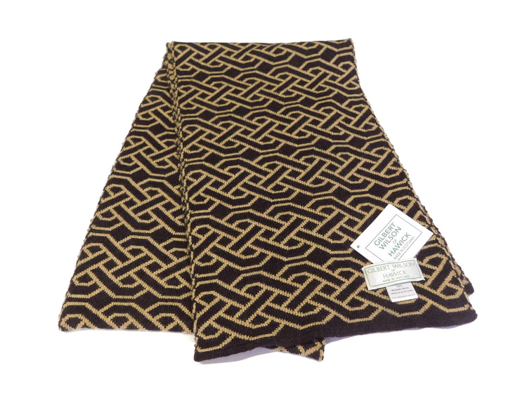 Large Celtic Knot Design Merino Wool Scarf - Handcrafted in Hawick, Scotland