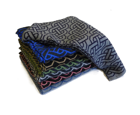 Large Celtic Knot Design Merino Wool Scarf - Handcrafted in Hawick, Scotland