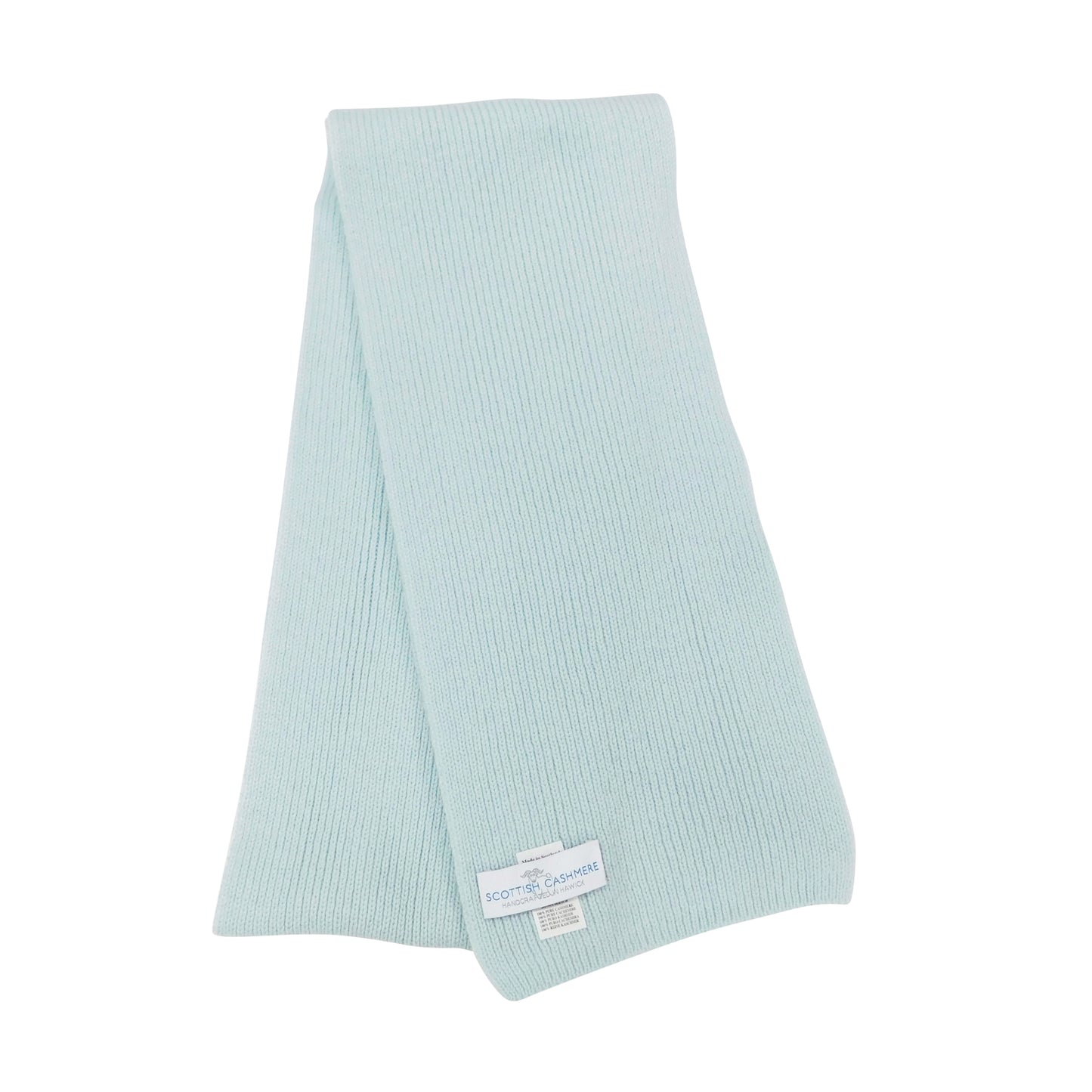 Pure Cashmere Narrow Rib Scarf — Unisex | Handcrafted in Hawick | Black, Greys and Blues