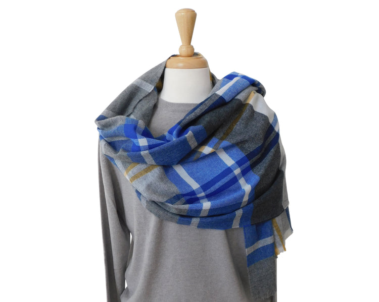 Pure Cashmere Lightweight Wrap / Stole in a number of Checked options - The ultimate in luxury - Woven in Scotland