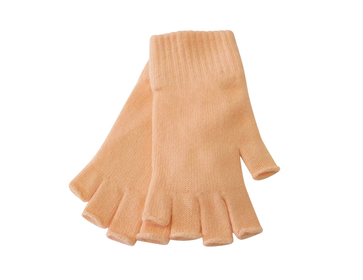 Ladies Pure Cashmere Fingerless Gloves - Reds, Pinks, Oranges and White - Handcrafted in Hawick, Scotland