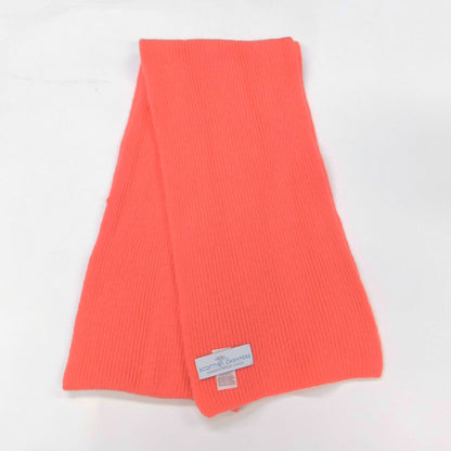 Pure Cashmere Narrow Rib Scarf — Unisex | Handcrafted in Hawick | Reds, Pinks, Lilacs and Oranges