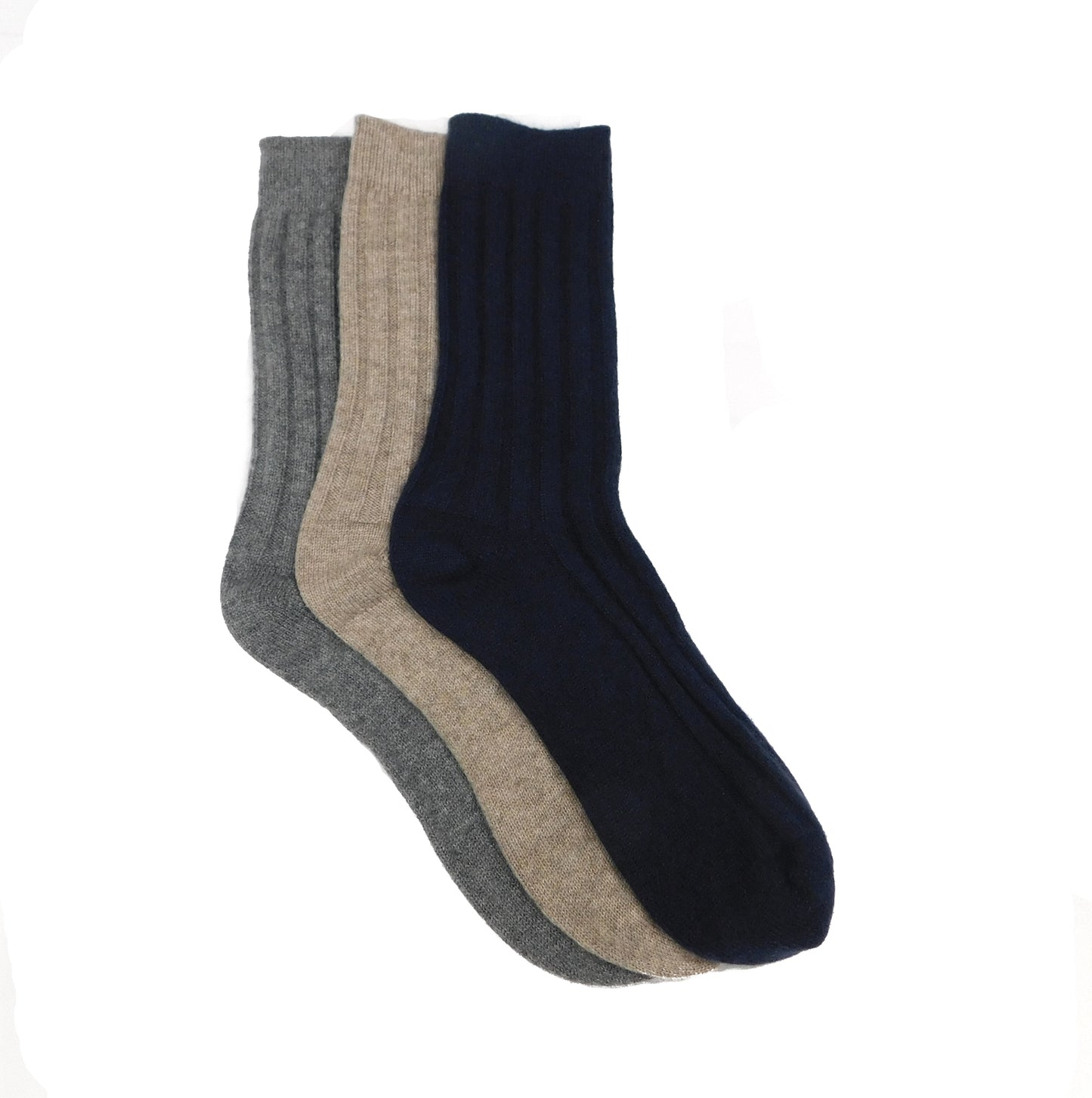 Men’s Pure Cashmere Ribbed Bed/Lounge Socks – Handcrafted in Hawick, Scotland