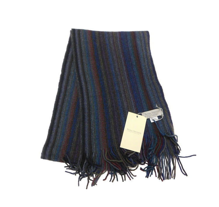 Pure Cashmere Striped Scarf - Knitted in Hawick, Scotland