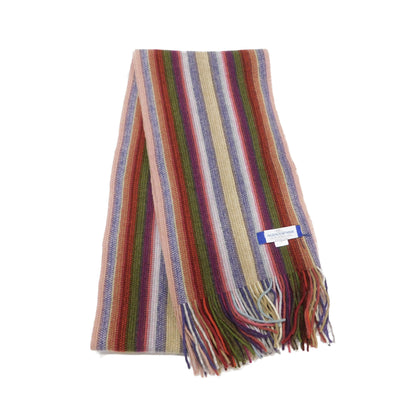 Stripe Scarf, Lambswool Multi-Coloured stripe - Warpknitted in Hawick, Scotland