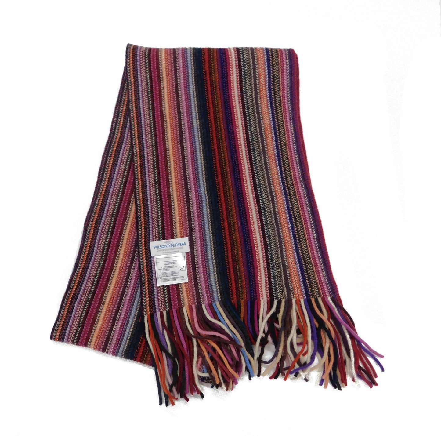 Lambswool Striped Scarf — Hand-Crafted in Hawick | Warp-Knitted