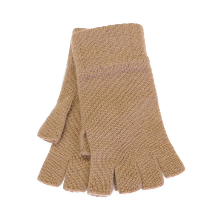 Ladies Pure Cashmere Fingerless Gloves with Keystone Thumb  - Reds, Oranges, and Neutrals - Handcrafted in Hawick, Scotland