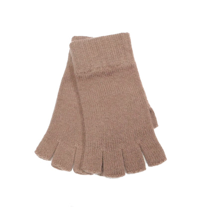Ladies Pure Cashmere Fingerless Gloves — Ribbed Cuff & Keystone Thumb | Handcrafted in Hawick | One Size
