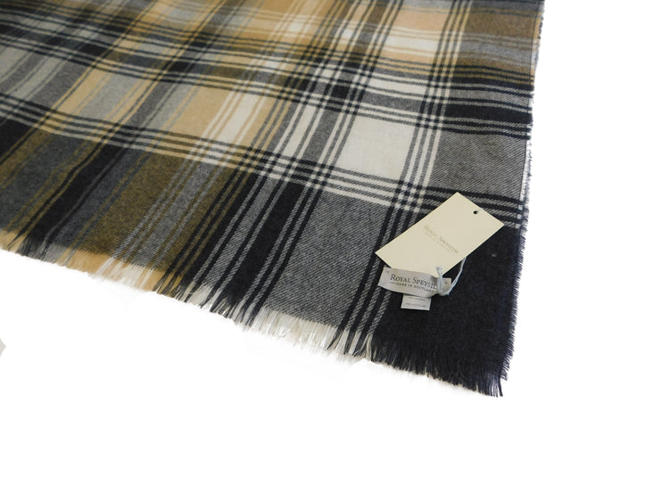 Pure Cashmere Lightweight Wrap / Stole in a number of Checked options - The ultimate in luxury - Woven in Scotland