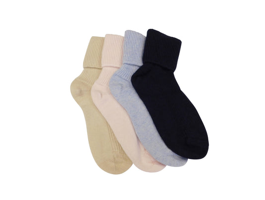 Ladies Pure Cashmere Bed Socks - Handcrafted in Hawick, Scotland