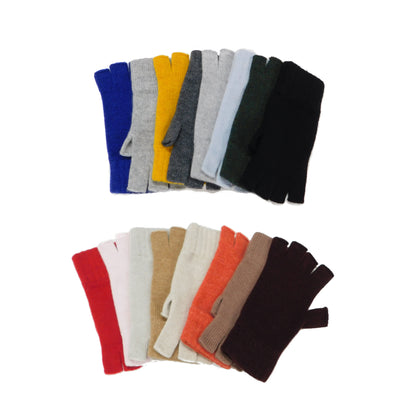 Ladies Pure Cashmere Fingerless Gloves — Ribbed Cuff & Keystone Thumb | Handcrafted in Hawick | One Size