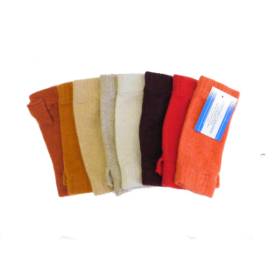 Ladies Pure Cashmere Wristwarmers - Fingerless mitt style with separate thumb - Reds, Burgundys and Neutrals - Handcrafted in Hawick, Scotland