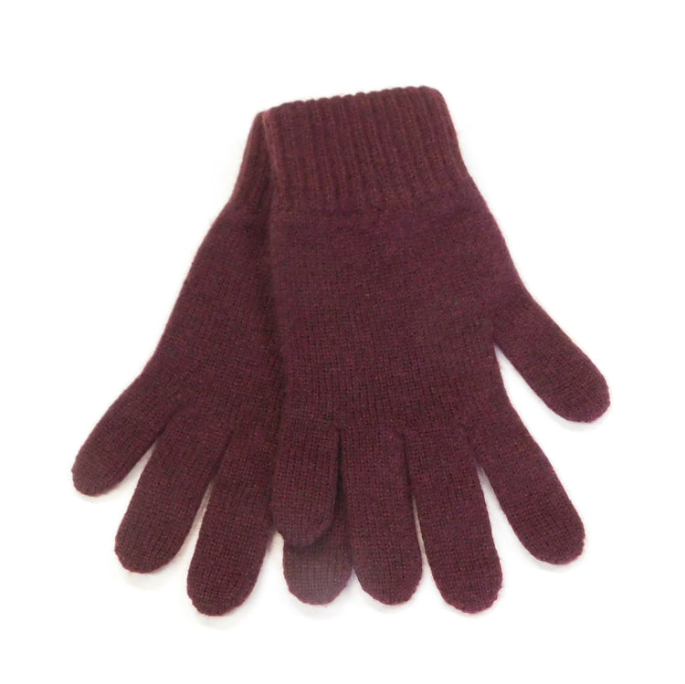 Ladies Pure Cashmere Gloves - Deep Reds and Pinks - Handcrafted in Hawick, Scotland