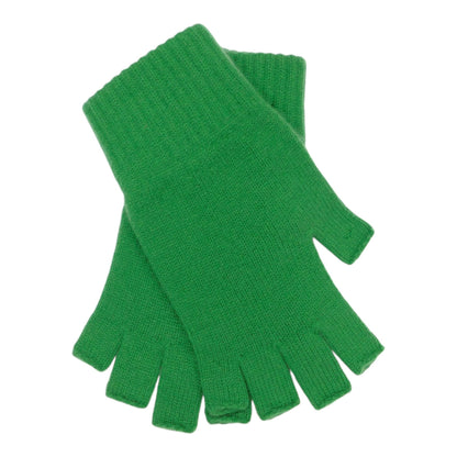 Ladies Pure Cashmere Fingerless Gloves — Ribbed Cuff | Handcrafted in Hawick | One Size