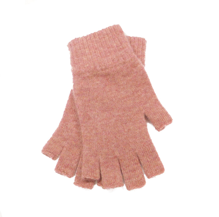 Ladies Pure Cashmere Fingerless Gloves - Reds, Pinks and Greens - Handcrafted in Hawick, Scotland