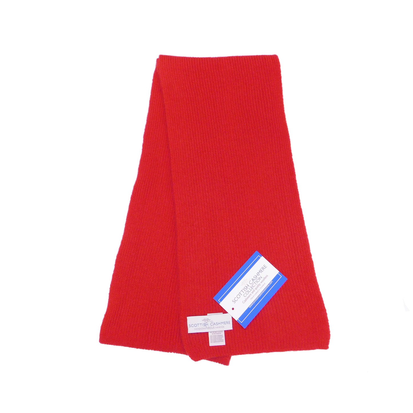 Pure Cashmere Narrow Rib Scarf — Unisex | Handcrafted in Hawick | Reds, Pinks, Lilacs and Oranges